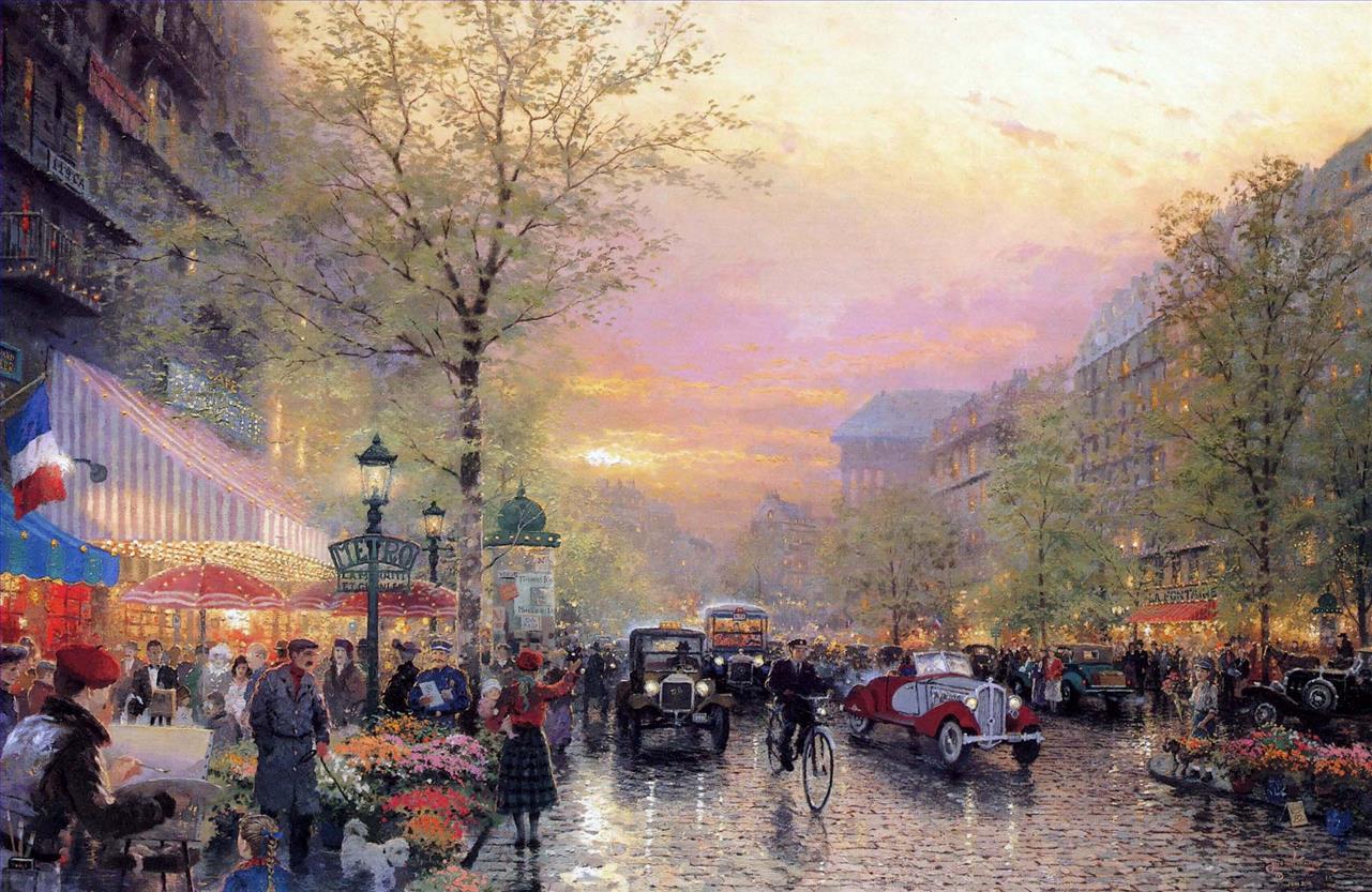 パリの光の街 トーマス・キンケード油絵